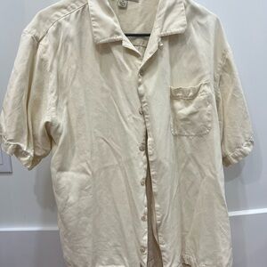 Tommy Bahama Ivory Silk Button-Up Shirt